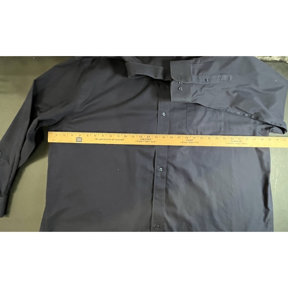 Roundtree Yorke Advance Gold Label Dress Shirt No Iron 3XB Navy Button Down - Picture 6 of 14
